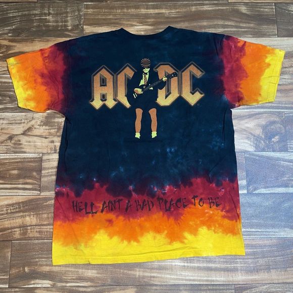 Vintage Liquid Blue ACDC Highway To Hell Tie Dye T-Shirt Men’s Size Large RARE - Picture 8 of 11
